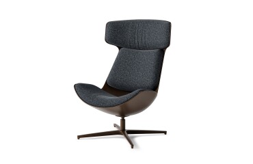 Fauteuil lounge CLEO  piètement aluminium coloris Bronze