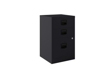 Cajonera monoblock-montada PFA3 Bisley 2 cajones personales, 1 cajón capetas colgantes . Fija