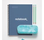 Notebook Emotions, Couverture rigide, A4, quadrillage 5x5 mm, 80 feuilles de 1 couleur, Miquelrius, Marine.
