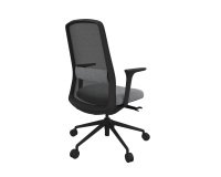 Chaise de bureau ROCKIT tissu et maille - Dossier haut avec soutien lombaire - Accoudoirs 1D - Structure noire