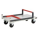 Chariot pliable plateau mélaminé 250 kg 850 x 500 mm roue caoutchouc Flatpack