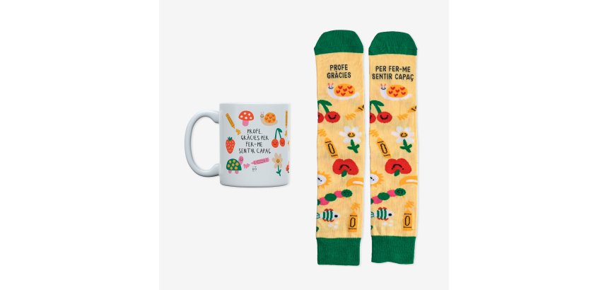 Kit Taza + Calcetines "Profe, gracias por hacerme sentir capaz" 36-41