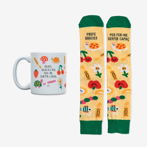 Kit Taza + Calcetines "Profe, gracias por hacerme sentir capaz" 36-41