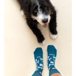 Calcetines "Amor Perruno" Azul talla 42-46
