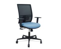 Silla de oficina Yunquera sincronizada malla brazos regulables - Azul celeste