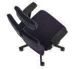 Chaise de bureau ergonomique TEAM PLUS, tissu, avec accoudoirs 1D et appui-tête, mécanisme synchrone, pieds noirs