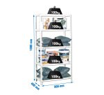 Estantería Simon comfort 5/400 blanco 1800x900x400