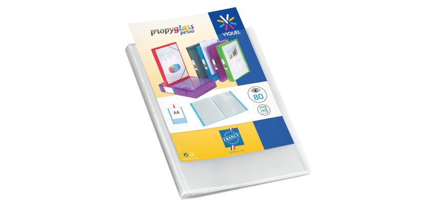 Protège-documents personnalisable Propyglass Viquel polypropylène A4 40 pochettes - 80 vues - incolore