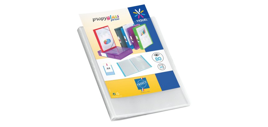 Protège-documents personnalisable Propyglass Viquel polypropylène A4 40 pochettes - 80 vues - incolore