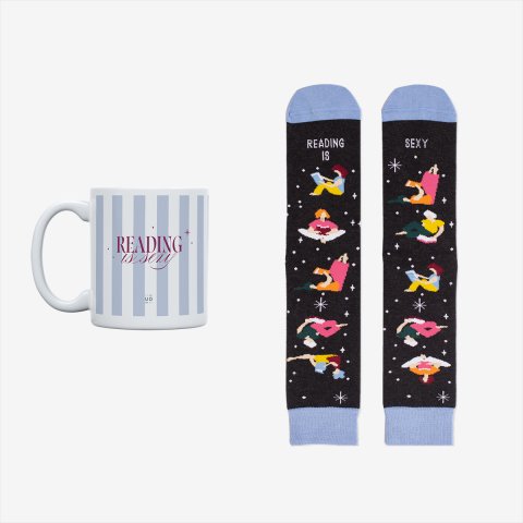 Kit Taza + Calcetines "Reading is sexy" talla 36-41