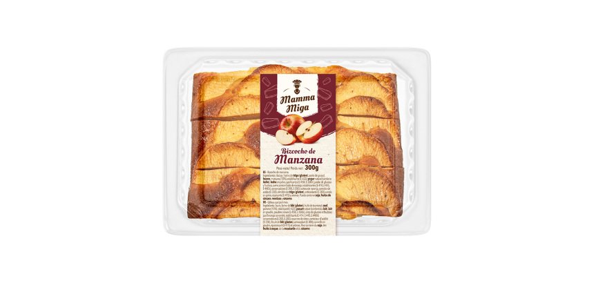 Bizcocho de manzana Mamma Miga 300 g - Caja con 8 unidades