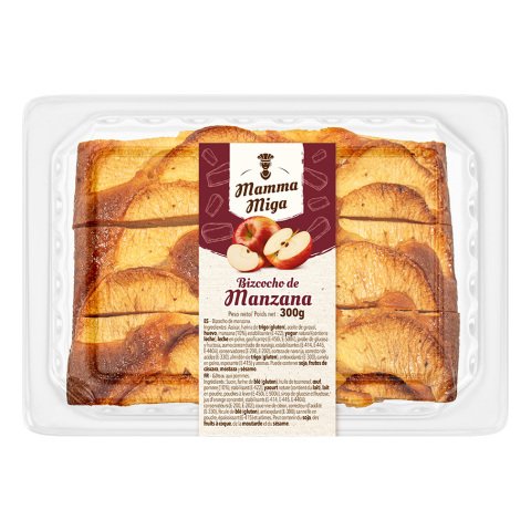 Bizcocho de manzana Mamma Miga 300 g - Caja con 8 unidades