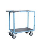 Servante mécano-soudée 2 plateaux tôle galvanisée 400 kg 850 x 500 mm roue TPE