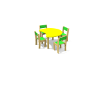 Fabiano Kids Table with Wooden Legs - Size T2 - Preschool