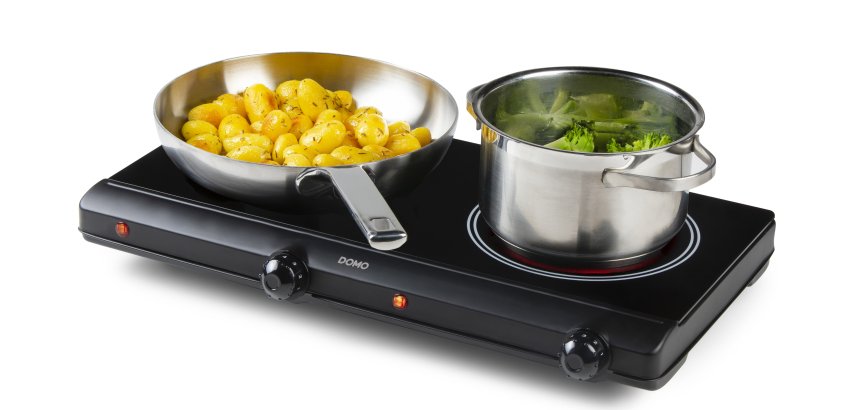 DOMO Plaque de cuisson en céramique - ECO - 2 feux - Ø 18 cm