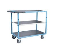 Servante mécano-soudée 3 plateaux tôle galvanisée 250 kg 1000 x 600 mm roue TPE