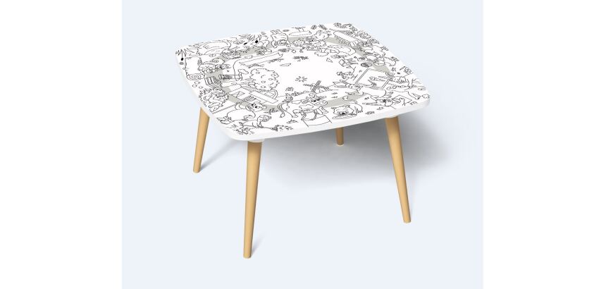 Tables hautes KIDS à colorier - Motif Ferme - Lot de 2