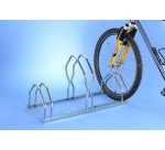 Râtelier 3 vélos sur 2 niveaux - Côte à côte finition zinguée