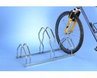 Râtelier 3 vélos sur 2 niveaux - Côte à côte finition zinguée