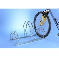 Râtelier 3 vélos sur 2 niveaux - Côte à côte finition zinguée