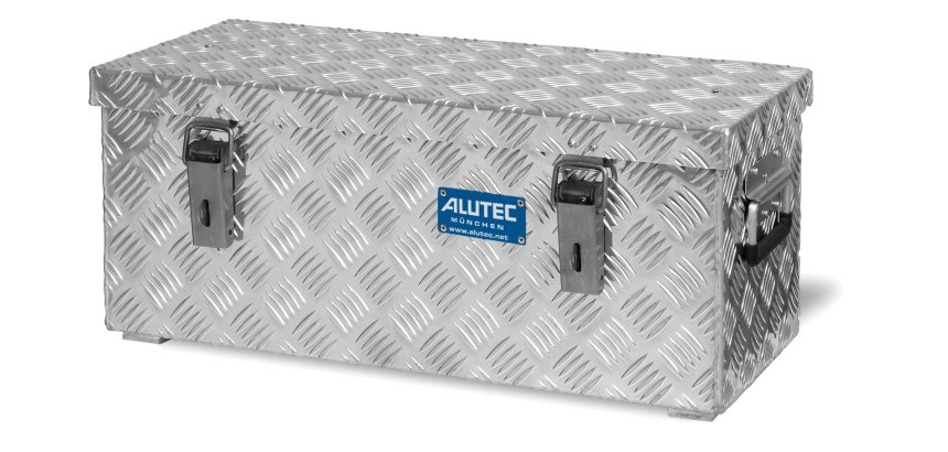 Coffre de chantier en aluminium avec coins et bords soudés capacité de 37L