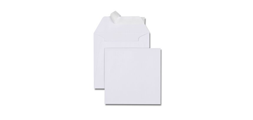 Boîte de 500 enveloppes carrées blanches 150x150 120 g/m²