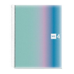 Notebook Aurora, Couverture souple, A4, quadrillage 5x5 mm, 120 feuilles de 4 couleurs, Miquelrius, Santorini.
