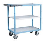 Servante mécano-soudée 3 plateaux mélaminés 250 kg 850 x 500 mm roue TPE