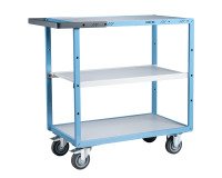 Servante mécano-soudée 3 plateaux mélaminés 250 kg 850 x 500 mm roue TPE