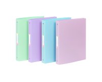 Classeur souple A4 MAXI - 4 anneaux - Dos 4 cm - polypropylène - RAINBOW PASTEL VIQUEL- Coloris assortis