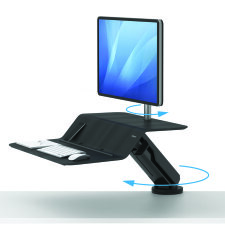 Estación de trabajo Sit-Stand Lotus™ RT Fellowes Negro doble