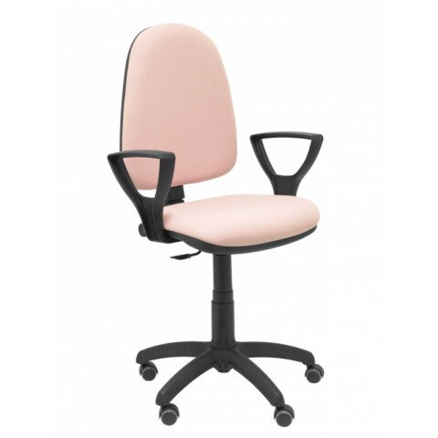 Ayna brazos fijos ruedas parquet tapizado - Rosa palido