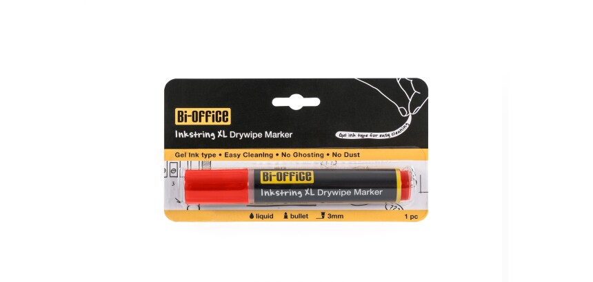 InkstringXL Rotulador para Pizarra Blanca de Tinta Gel con Punta de 3mm – Rojo