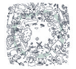 Tables hautes KIDS à colorier - Motif Ferme - Lot de 2