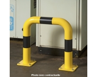 Barrières de protection droite ou en angle Tube Ø 60 x 2 mm d'épaisseur  HT 35 x L60 cm - Long. Hors tout 69 cm