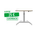 Bureau Leitz électrique assis-debout compact, Leitz Ergo, Blanc