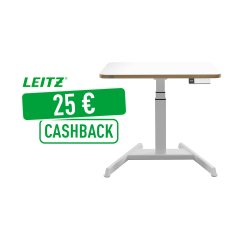 Bureau Leitz électrique assis-debout compact, Leitz Ergo, Blanc