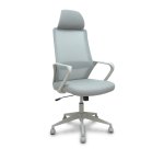 Chaise de bureau Pro534 avec dossier en résille, assise en tissu, base pyramidale, roulettes en nylon