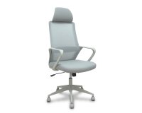 Chaise de bureau Pro534 avec dossier en résille, assise en tissu, base pyramidale, roulettes en nylon