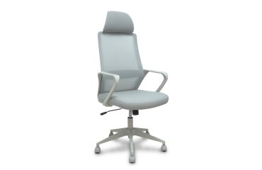 Chaise de bureau Pro534 avec dossier en résille, assise en tissu, base pyramidale, roulettes en nylon