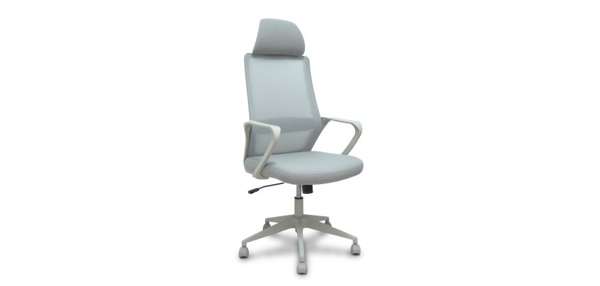 Chaise de bureau Pro534 avec dossier en résille, assise en tissu, base pyramidale, roulettes en nylon