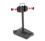 Poteau à double sangle 20m rouge/blanc, à roulettes