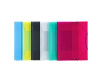Chemise à élastique 3 rabats plastique Propyglass Viquel - Format A3 - couleurs translucides assorties