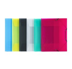 Chemise à élastique 3 rabats plastique Propyglass Viquel - Format A3 - couleurs translucides assorties