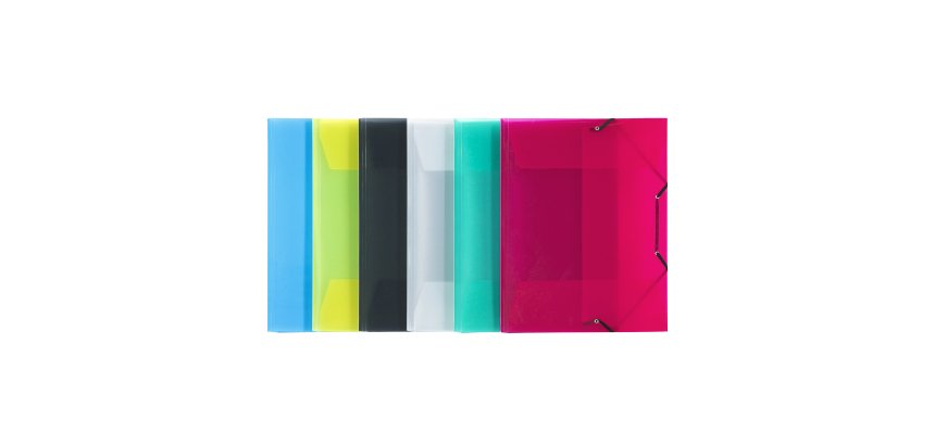 Chemise à élastique 3 rabats plastique Propyglass Viquel - Format A3 - couleurs translucides assorties
