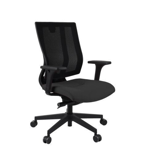 Fauteuil de bureau ergonomique MAXPRO, tissu et maille, avec accoudoirs 2D, mécanisme synchrone, pieds aluminium