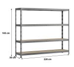 Rayonnage MODULO - Etagère Rack - 4 plateaux