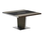Xennon Besprechungstisch L.141 x T.140 cm mit Ledereinlage