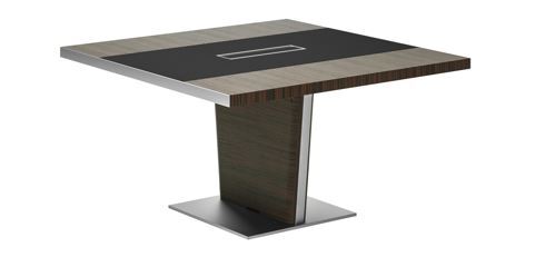 Xennon meeting table L.141 x D.140 cm with leather insert