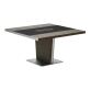 Table de réunion Xennon L.141 x P.140 cm avec insert cuir